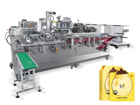 Horizontal Type Automatic Facial Mask Making Machine , Facial Mask Packing Machine