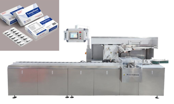 PLC medicine cartoning Line Interlocked Door Continuous Cartoning Machine