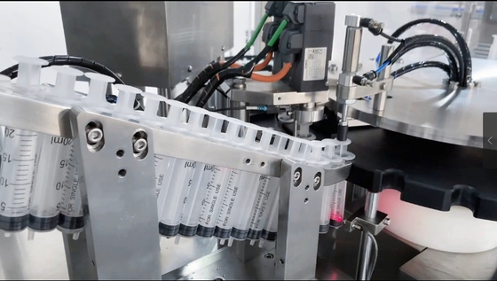 Automatic liquid Plugging Luer Lock Pre Filled Aseptic Plastic Syringe Filling Machine