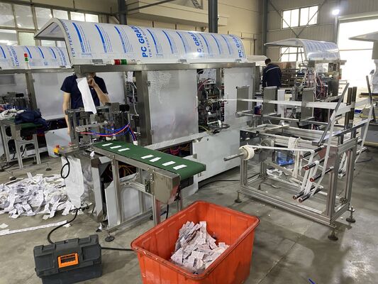 High Speed Single Sachet Wet Wipe Packing Machine Four Side Sealing Alcohol Prep Pad Packaging Machine