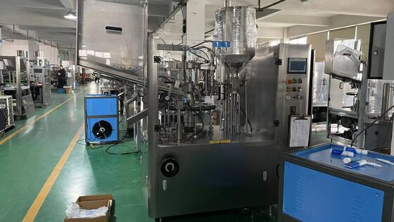 Controlled Automatic Cosmetic Lotions Hand Sanitizer Gel Ointment Skin Care Products Cream Tube Filling Machine Sealing Machine