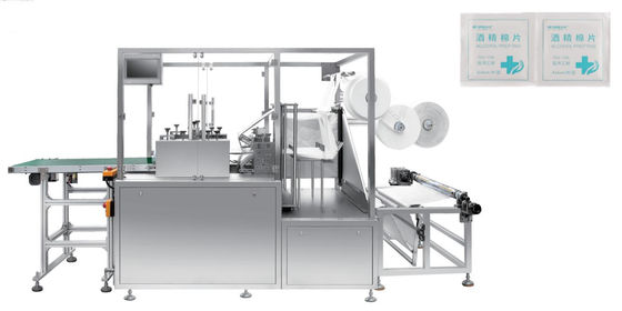 Multilanes Alcohol Prepad Packing Machine For Medical Use Wet Tissue