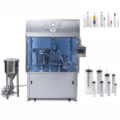 Plastic paste gel packaging dispensing veterinary syringes filling and capping machine